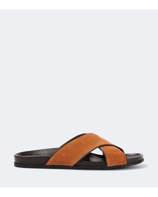 Manolo Blahnik Brown Chiltern Suede Slides for men
