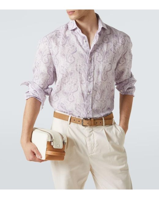 Brunello Cucinelli Kosmetiketui Aus Canvas Mit Leder in Natural für Herren