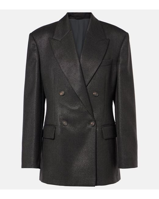 Brunello Cucinelli Black Wool-Blend Blazer