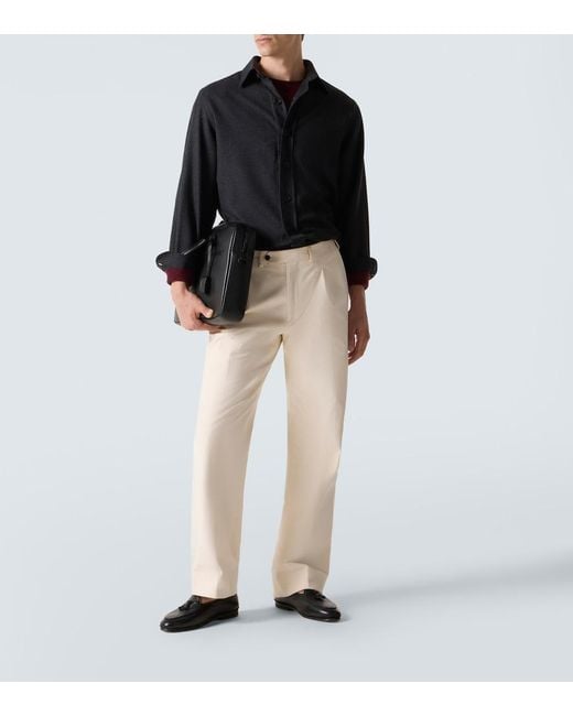 Rubinacci Black Virgin Wool Shirt for men