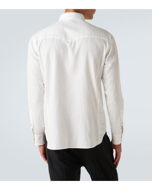 Tom Ford White Cotton Poplin Shirt for men