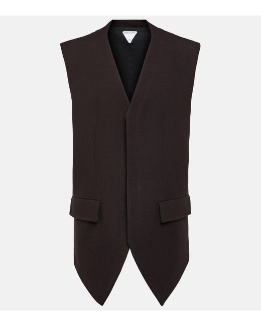 Bottega Veneta Black Layered Cotton-blend Vest