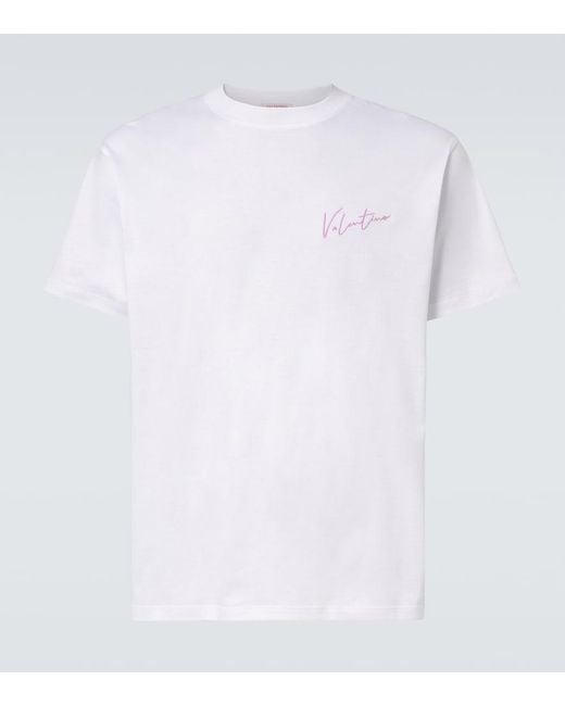 Valentino White Logo Cotton Jersey T-Shirt for men