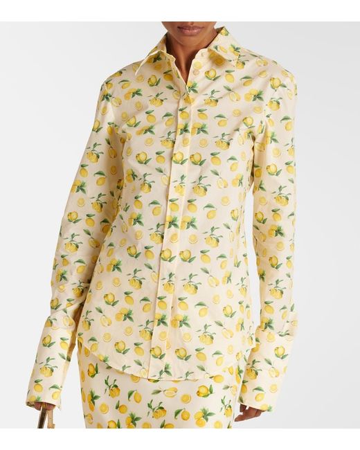 Sportmax Metallic Riva Printed Cotton Shirt