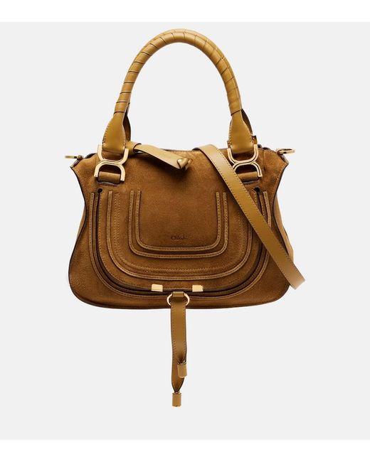 Chloé Brown Marcie Small Suede Tote Bag