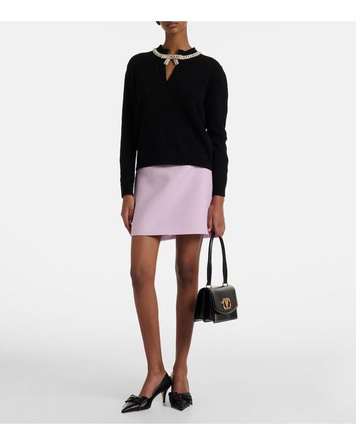 Valentino Black Sequined Virgin Wool Sweater
