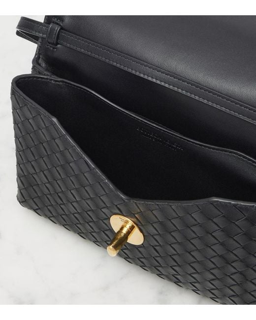Bottega Veneta Black Knot Lock Intrecciato Leather Tote Bag
