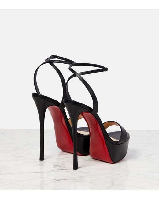 Loubi Queen 120 Leather Sandals in Black - Christian Louboutin