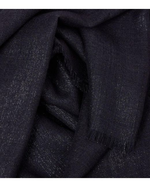 Echarpe En Cachemire Et Soie Melanges Brunello Cucinelli en coloris Blue