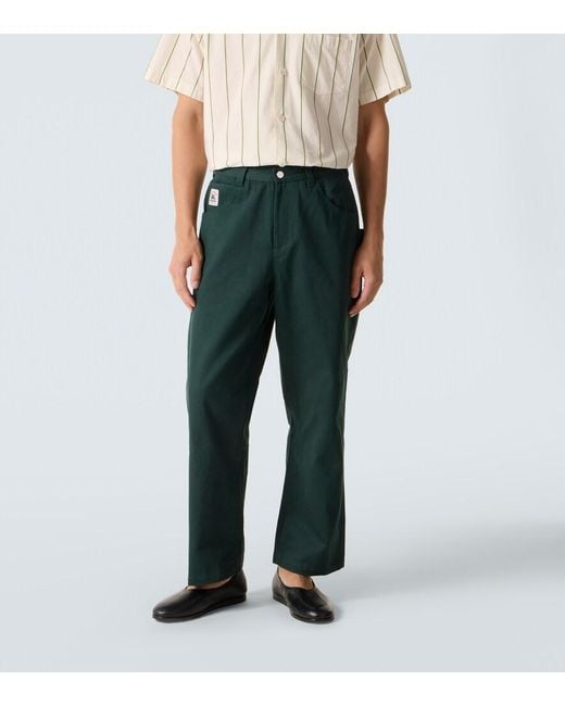 Bode Green Knolly Brook Cotton Twill Straight Pants for men