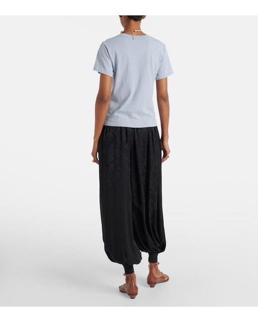 Chloé Gray Printed Cotton Jersey T-Shirt