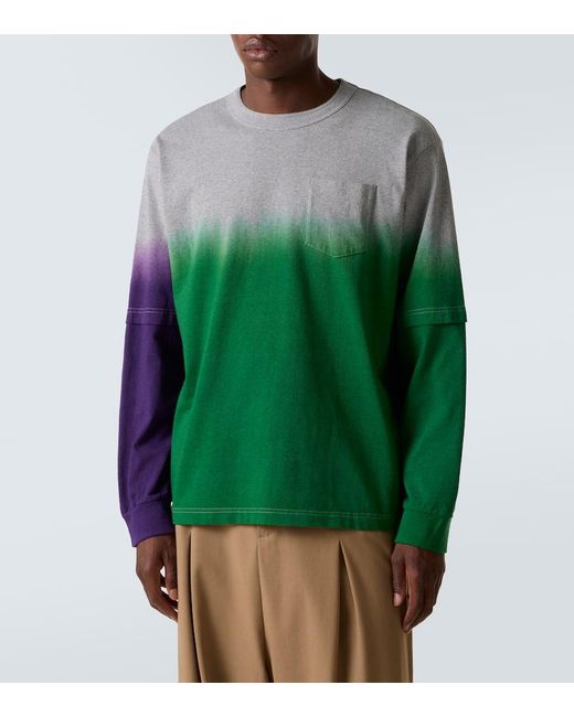 Sudadera De Algodon Tenido Sacai de hombre de color Green