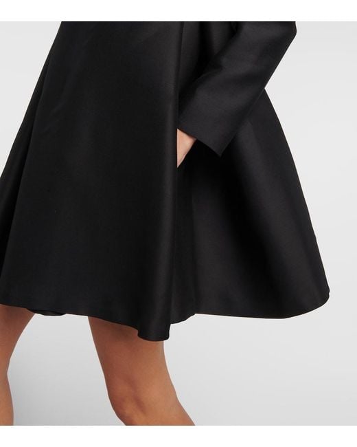 Versace Black Medusa Detail Wool And Silk Blend Cocktail Dress