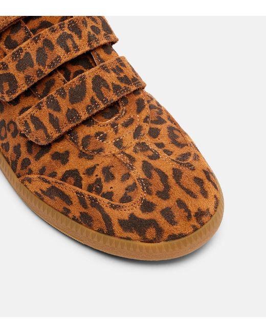 Isabel Marant Brown Bedruckte Sneakers Beth Aus Veloursleder