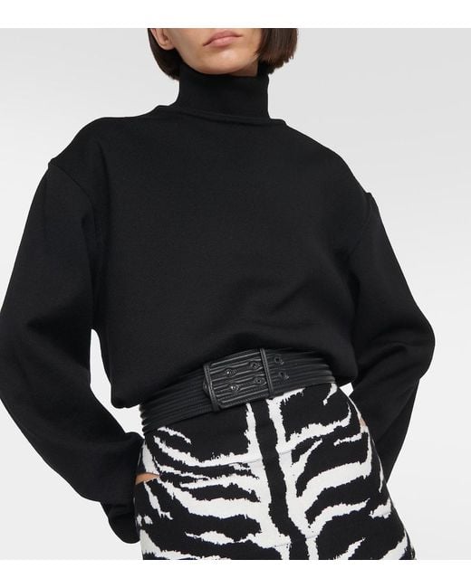 Alaïa Black Padded Leather Belt