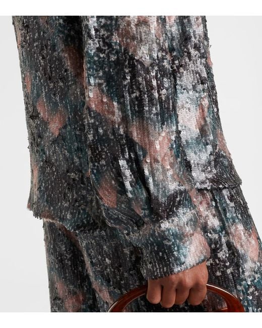 Dries Van Noten Gray Squined Shirt