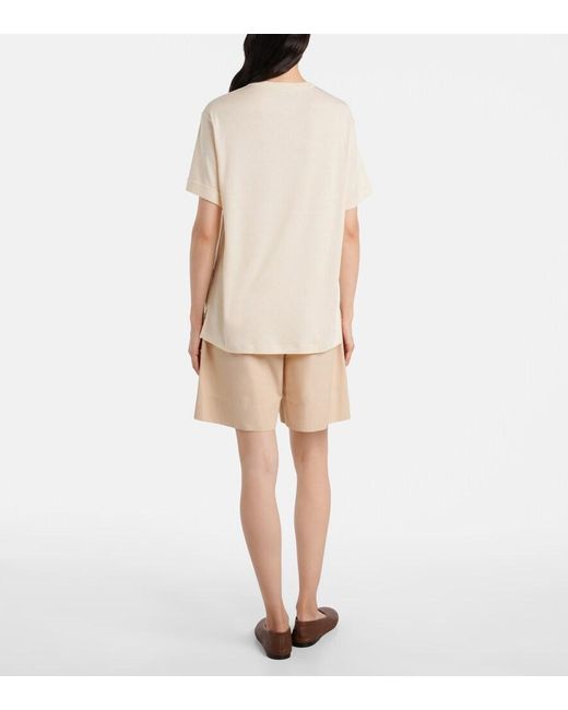 Loro Piana White Mazzorbo Printed Silk Jersey T-Shirt