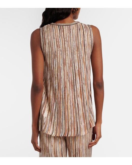 Missoni Brown Sequined Lame Top