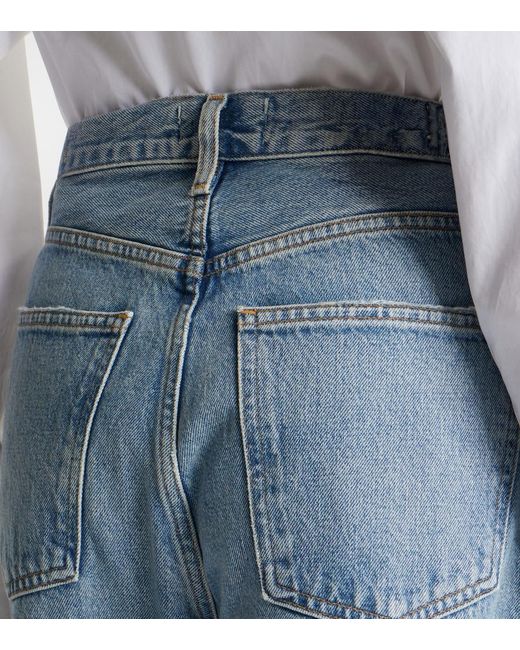 Agolde Blue 90's Pinch Waist High-Rise Straight Jeans