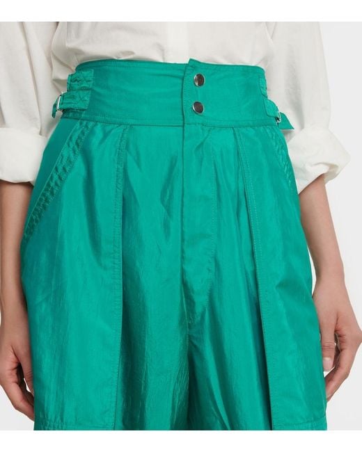 Isabel Marant Green Olga High-Rise Tapered Pants