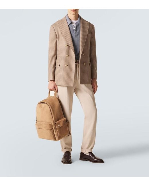 Brunello Cucinelli Natural Suede Backpack for men