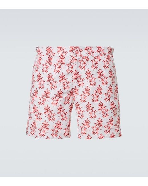 Orlebar Brown Red Bulldog Printed Swim Shorts for men