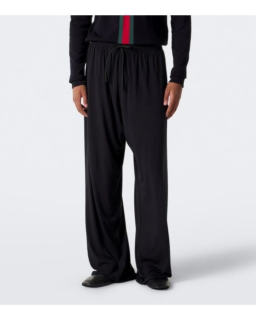 Gucci Blue Jersey Wide-Leg Pants for men