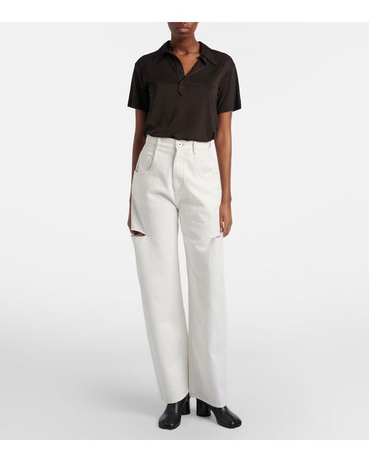 Maison Margiela White High-Rise Straight Leg Jeans