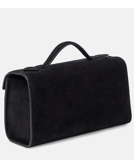 SAVETTE Black Tote Bag Symmetry Aus Veloursleder