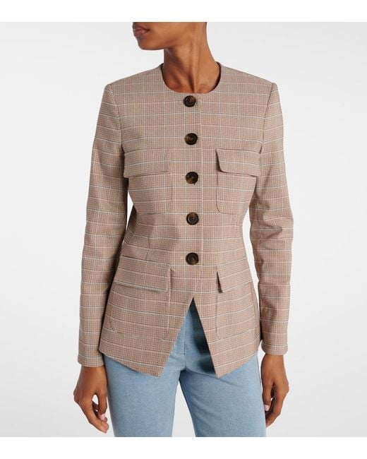Veronica Beard Natural Orrin Plaid Blazer