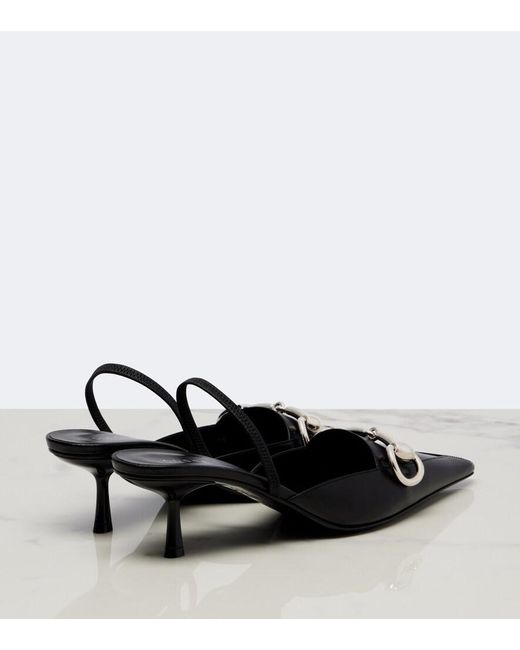 Gucci Black Boulevard Leather Slingback Pumps