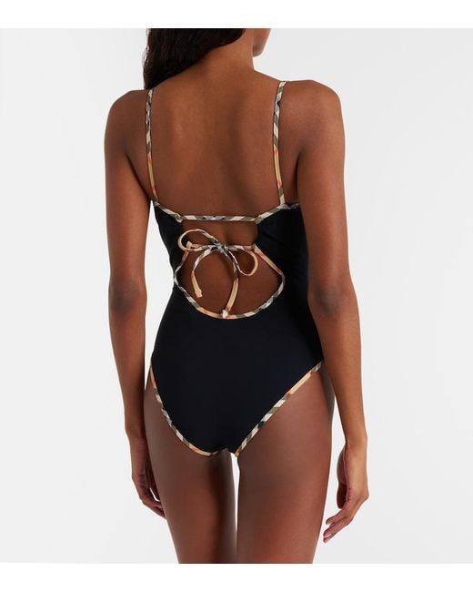 Burberry Black Check Swimsuit