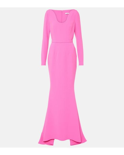 Robe longue Auria en crepe Safiyaa en coloris Pink