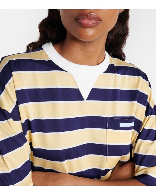 Prada Blue Striped Cotton Jersey T-Shirt