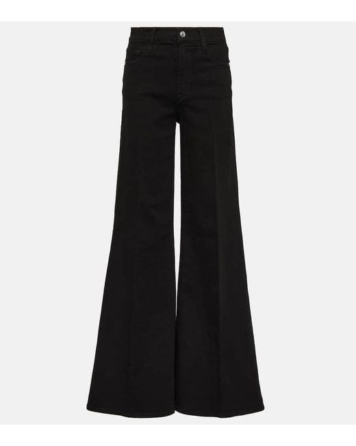 Jeans Flared Le Palazzo De Tiro Alto FRAME de color Black