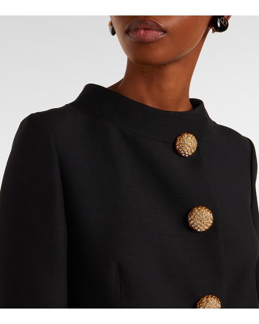 Valentino Black Crepe Couture Midi Dress