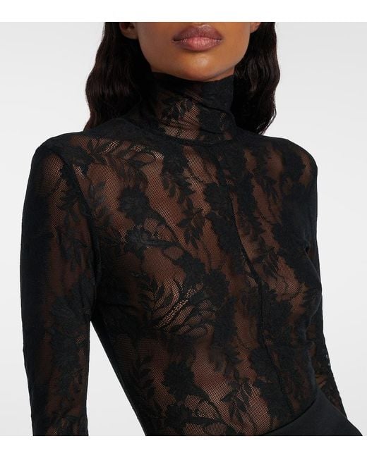 Combi-Pantalon En Dentelle Transparente Norma Kamali en coloris Black