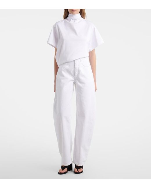 Alaïa White Barrel-Leg Jeans