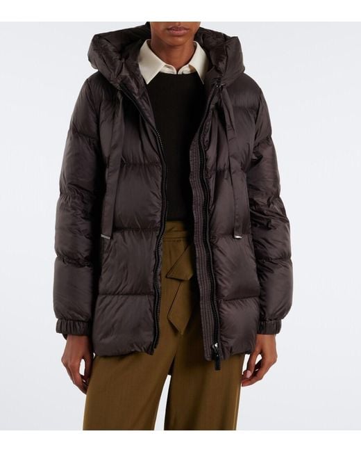 Max Mara Brown The Cube Hooded Quilted Down Jacket