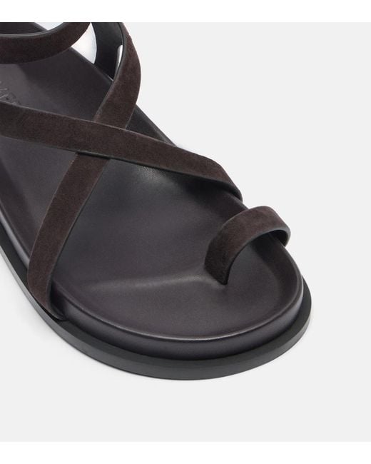 A.Emery Black Jalen Slim Suede Sandals