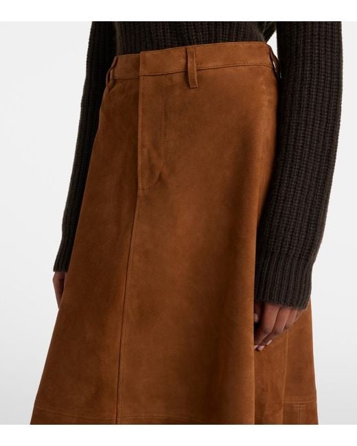 Citizens of Humanity Brown Cassia Suede Midi Skirt