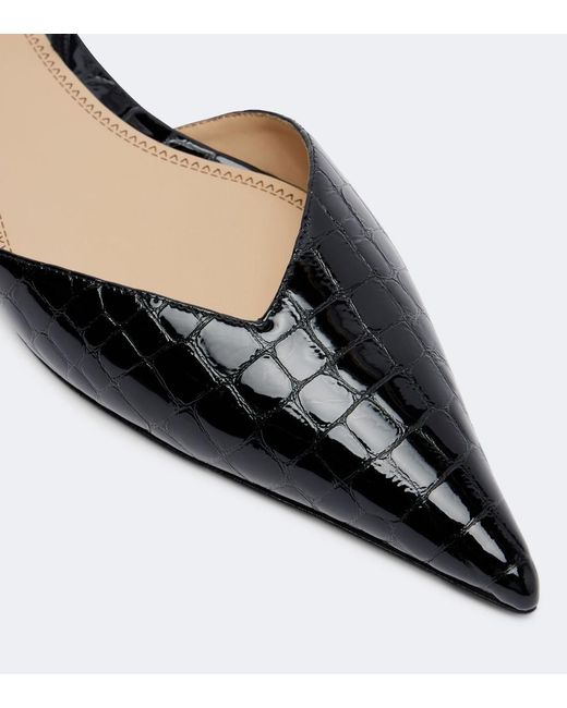 Victoria Beckham Black Victoria Leather Slingback Flats