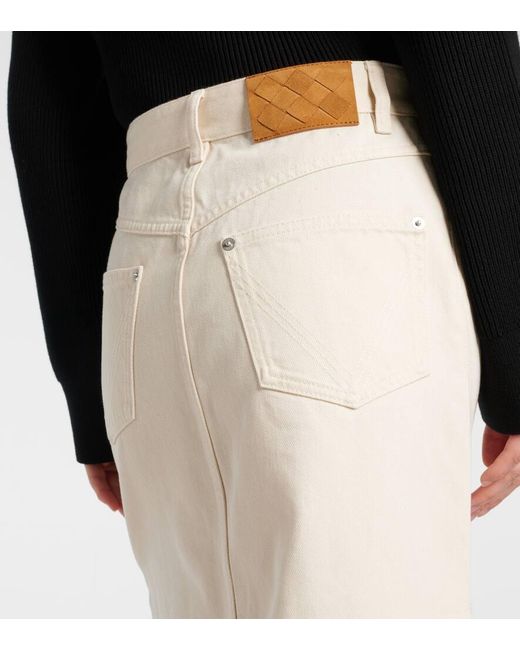 Bottega Veneta White Midirock Aus Denim