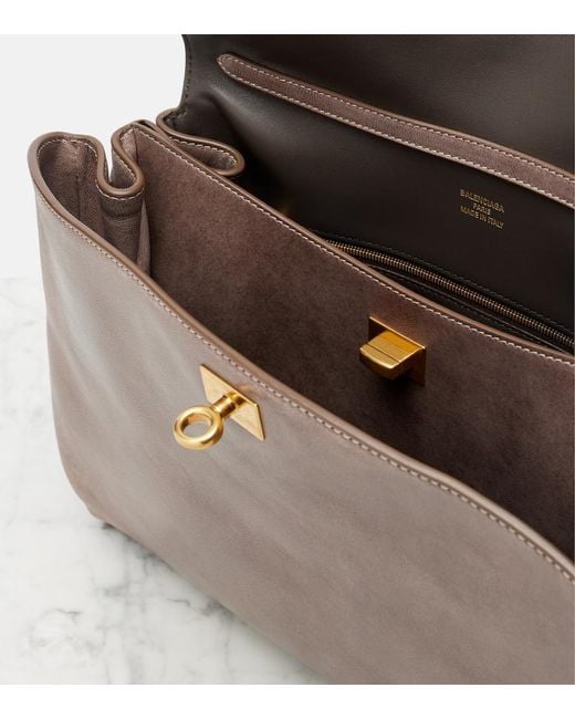 Balenciaga Brown Rodeo Medium Leather Shoulder Bag