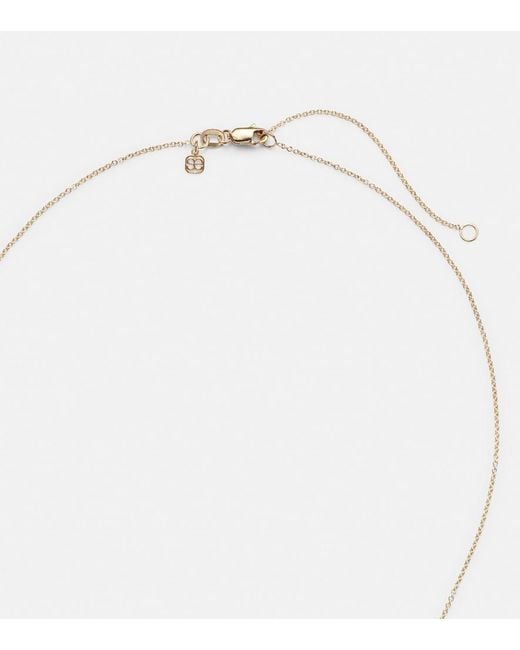 Sydney Evan White Mini Moroccan 14kt Gold Necklace With Enamel And Diamond