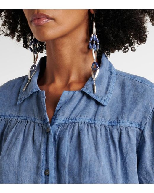 Velvet Blue Rowan Linen Shirt
