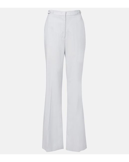 Gabriela Hearst White Vesta Wool And Silk Flared Pants