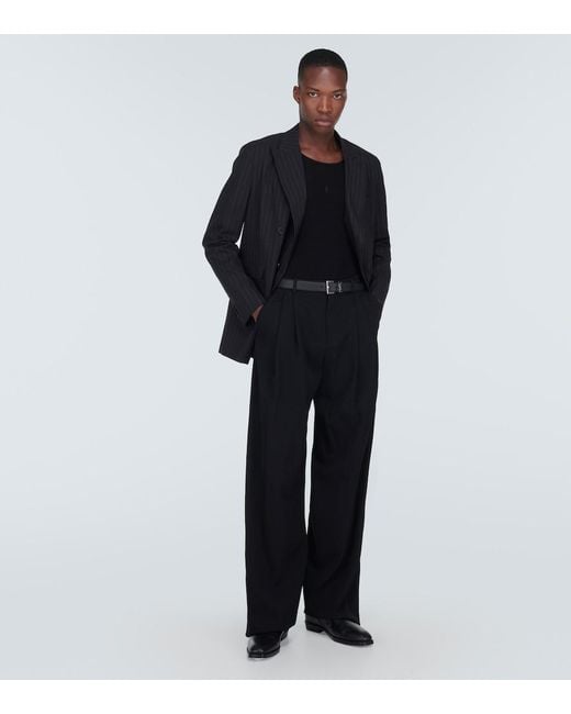 Saint Laurent Black Cassandra Wool Tank Top for men