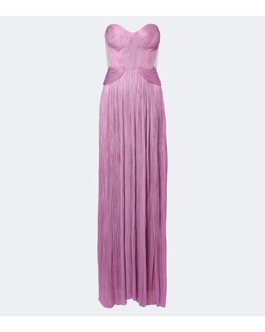 Maria Lucia Hohan Purple Kamina Metallic Silk Corset Gown