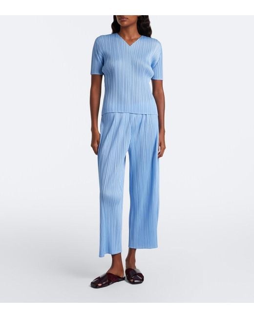 Pleats Please Issey Miyake Blue Monthly Colors: August Pleated Top